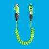 65W Spring Retractable 4-in-1 Charging Cable for iPhone 16 & Huawei Phones