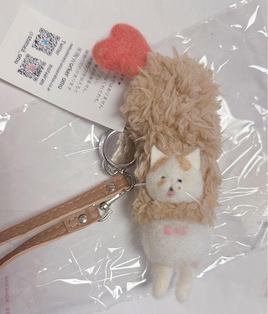 [USED] Hitsuji Pottery Workeromu Artist Wool Felt Teddy Bear Handmade Plush Toy
