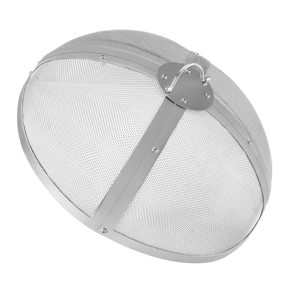 Fire Pit Spark Screen Round 27", Reinforced Heavy Duty Steel Metal Cover, Outdoor Firepit Lid, Easy-Opening Top Screen Covers Round with Ring Handle