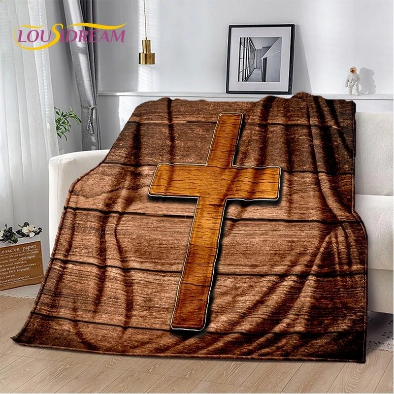 3D Pray Holy Bible Cross Jesus Soft Flannel Blanket for Bed Bedroom Sofa Picnic,Throw Blanket for Cover Outdoor Leisure Nap Gift