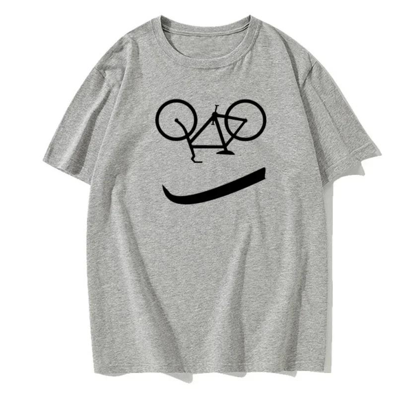Bicycle Reverse Letter Funny Printing Men Women T Shirts Fashion Comfortable Top Regular Sleeve Short Sleeve Large Size Tshirts