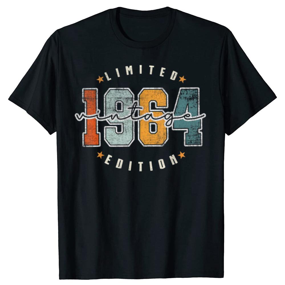 

Funny 60th Birthday T Shirt Limited Edition 1964 Summer Graphic Cotton Vintage 60 Years Old Short Sleeve Loose Style T-shirt ... S разноцветный