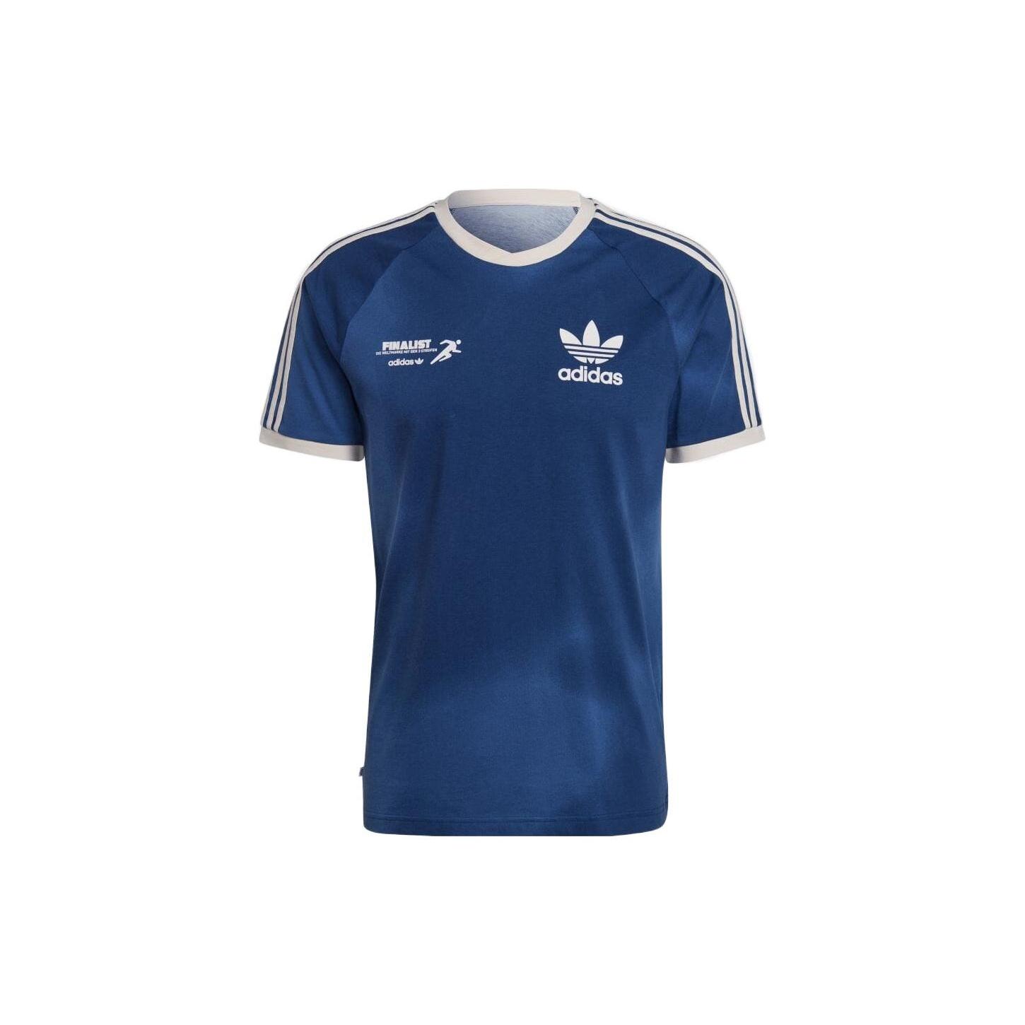Men s adidas originals SS22 Stripe Logo Tie Dye Short Sleeve Blue T-Shirt HL9275 S