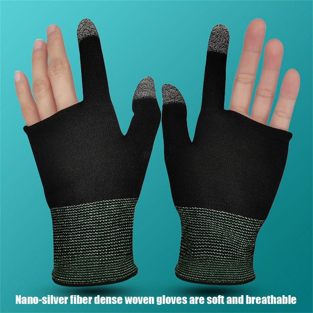1 Pair 2-finger Gaming Gloves Breathable Anti-sweat Compatible For Gaming Eat Chicken Touch-screen Fingertips