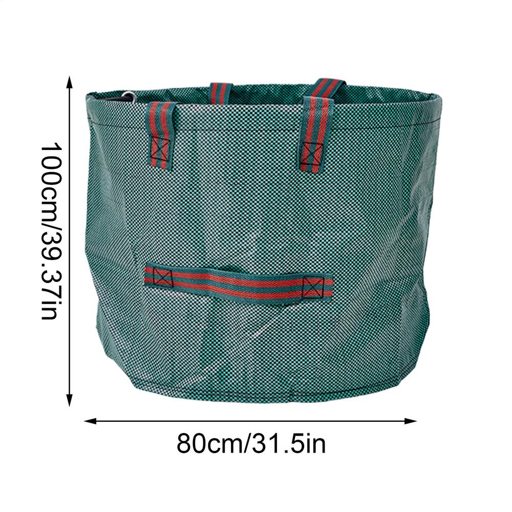 

Lawn Bags Foldable Reusable Waterproof Waste Basket Leaf Collector Yard Trash Bags For Garden Patio Porch Camping Park Garbage зелений