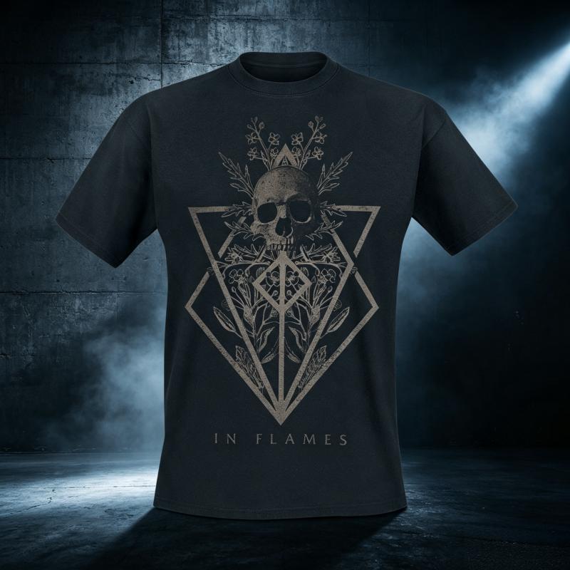 Skull Logo in Flames T-Shirt Unisex WoUnisex Vintage Metal Rock Band Graphic Tee Cotton Summer comfortable Streetwear Top
