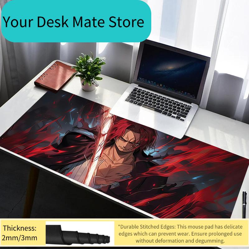 Mouse Pad One Piece Shanks Red Hair Haki Anime Extended Gaming Mouse Pad NonSlip AntiDirt Large Desk Mat