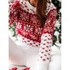 Women's Red Knitted Sweater Pullover - New Lazy Style Autumn/Winter Fashion for Christmas and New Year.