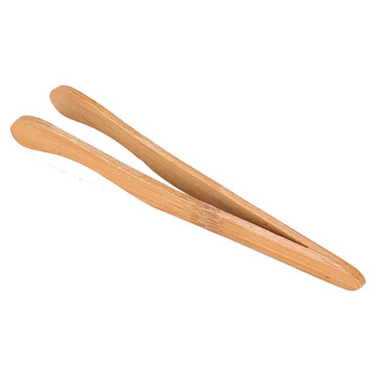Reusable Bamboo Toast Tongs Kitchen Utensil Tea Tong For Fruits Toast Tea Bread Pickle Cooking Ultra Grip Wooden Toaster Tongs 1pc