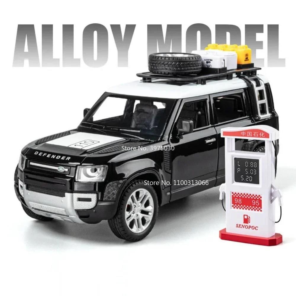 1:24 Alloy Land Rover Defender 110 Models Toys Miniature Cars with Pull Back Light Music Off-road Model for Toddler Kids Gifts