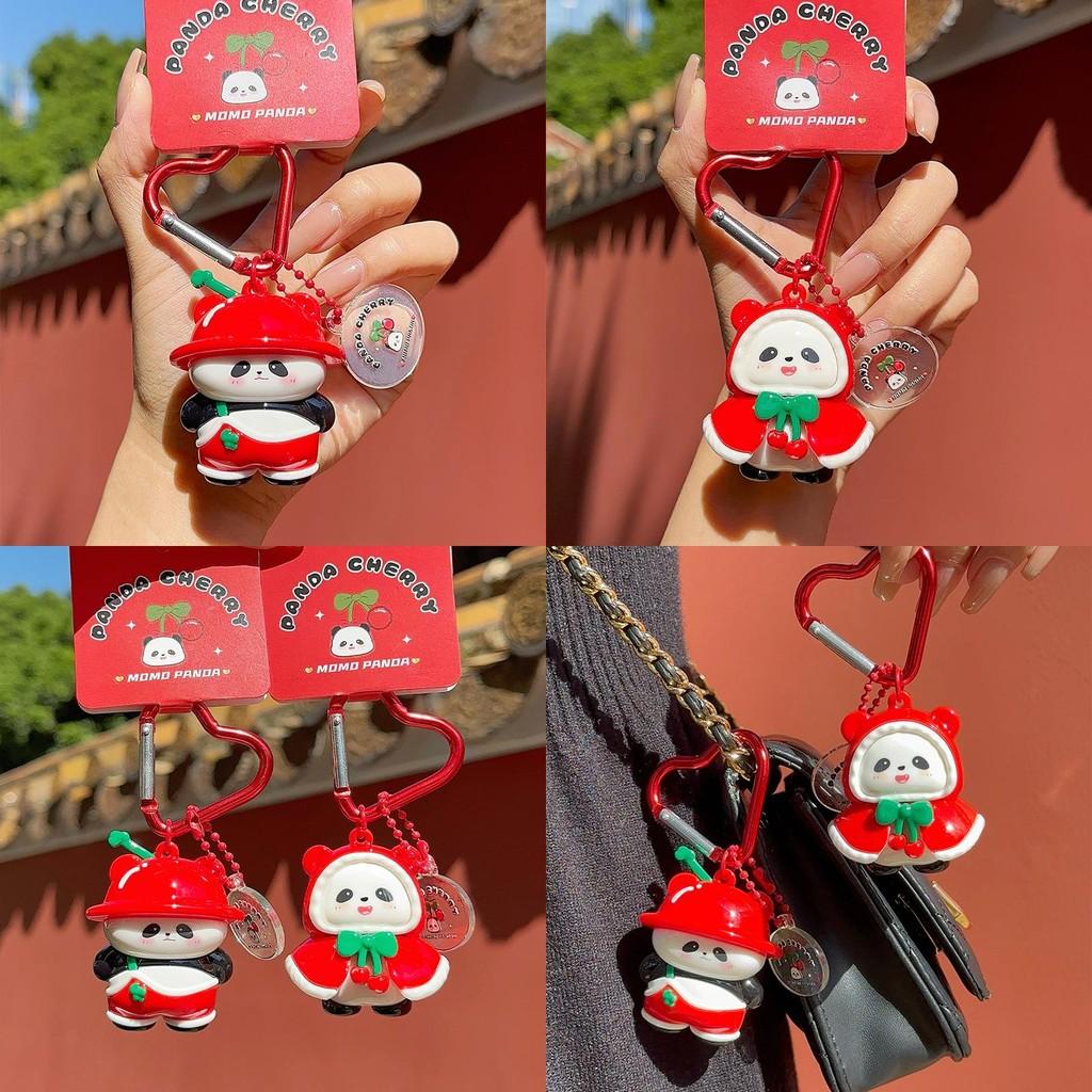 Panda Keychain Cartoon Resin Keyring With Cherry Design For Gift Giving And Daily Use