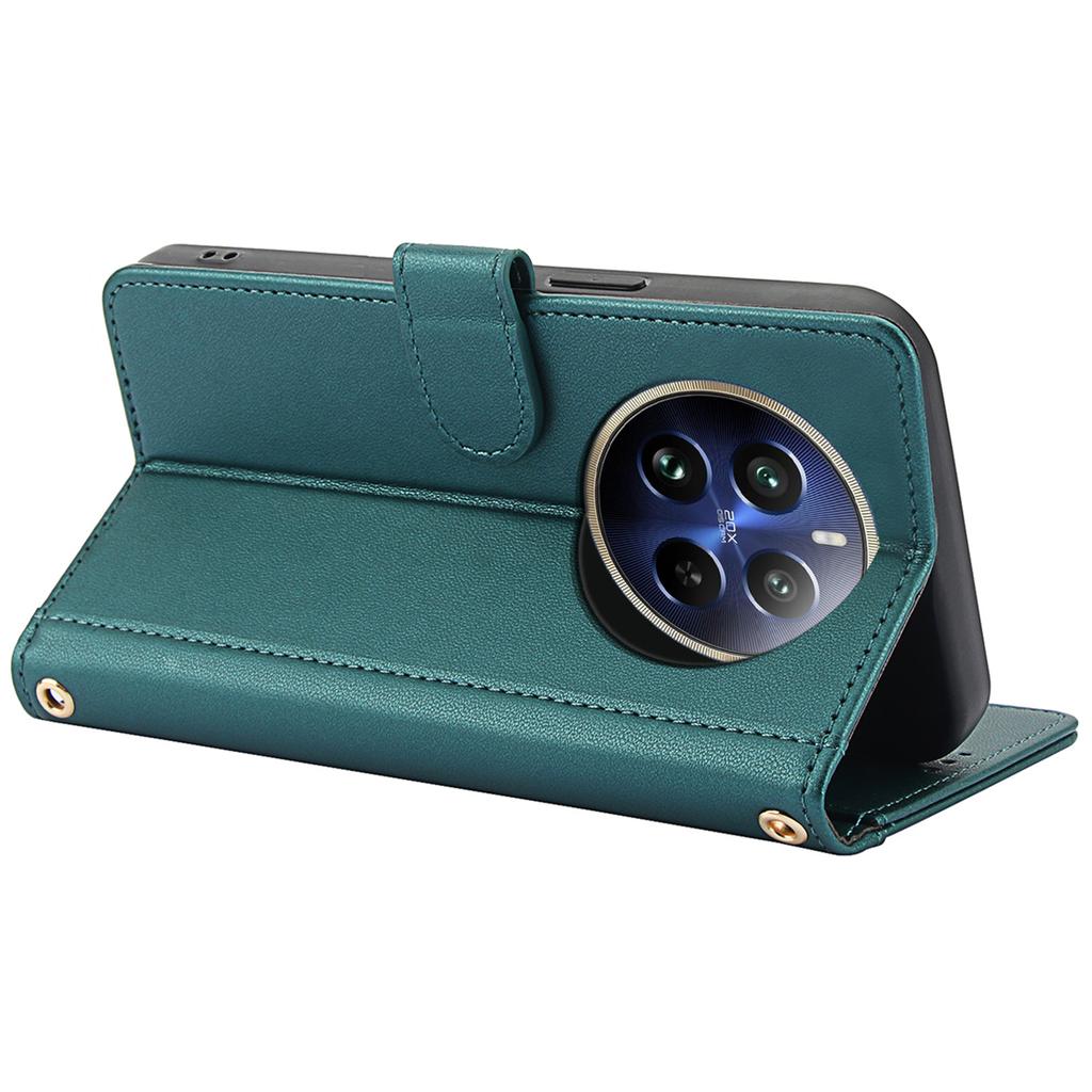 SY-003 For Realme P1 Pro 5G/12 Pro+ 5G/12 Pro 5G Case PU Leather Stand View Phone Wallet Cover with Hand Strap