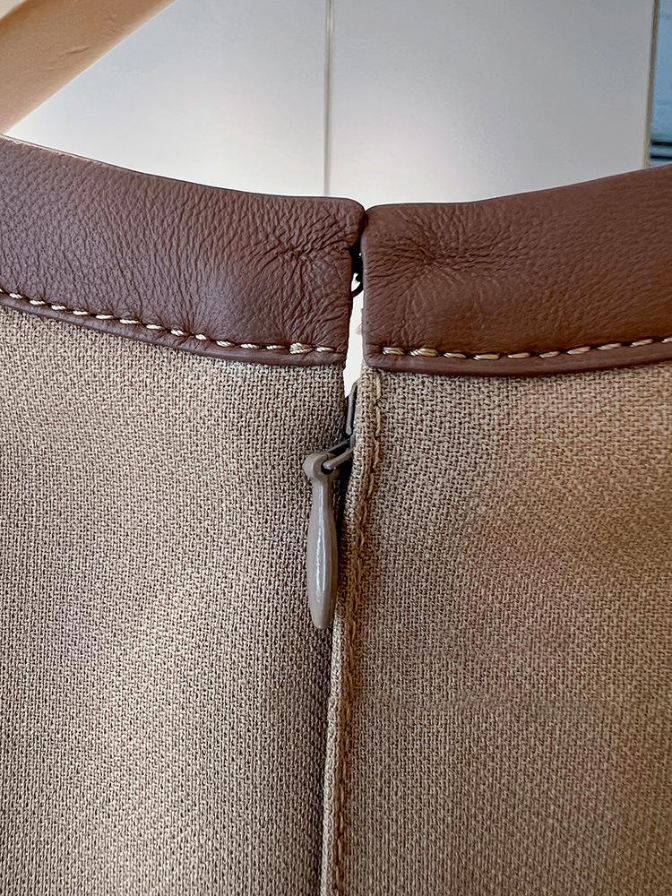 Elegant Slim Fit Sleeveless PU-Hem Dress for Women