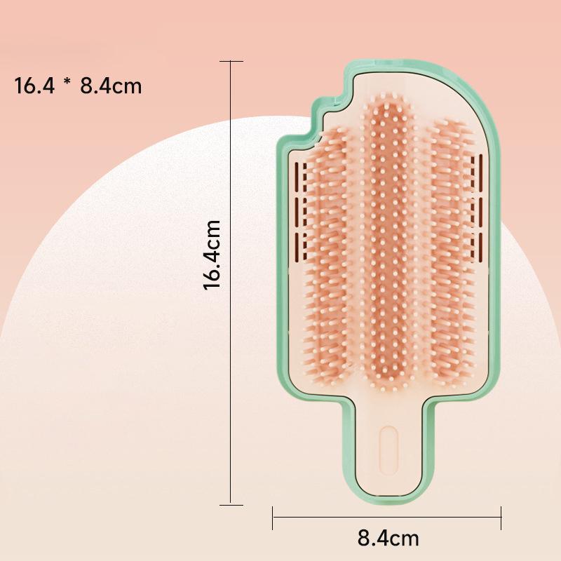 Multifunctional Corner Cat Massage Comb Funny Ice Cream Shape Self Cleaning Wall-Mountable Cats Scratcher Kitten Accessories