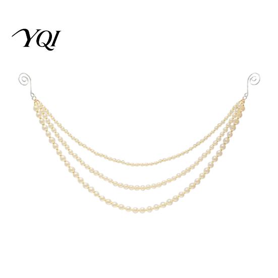 Christmas Tree Beaded Garland Faux Pearl Garland, Multi-Strand Swag Hanging Banner, Chain Classy Indoor Decorative Garlands Mantel Decoration