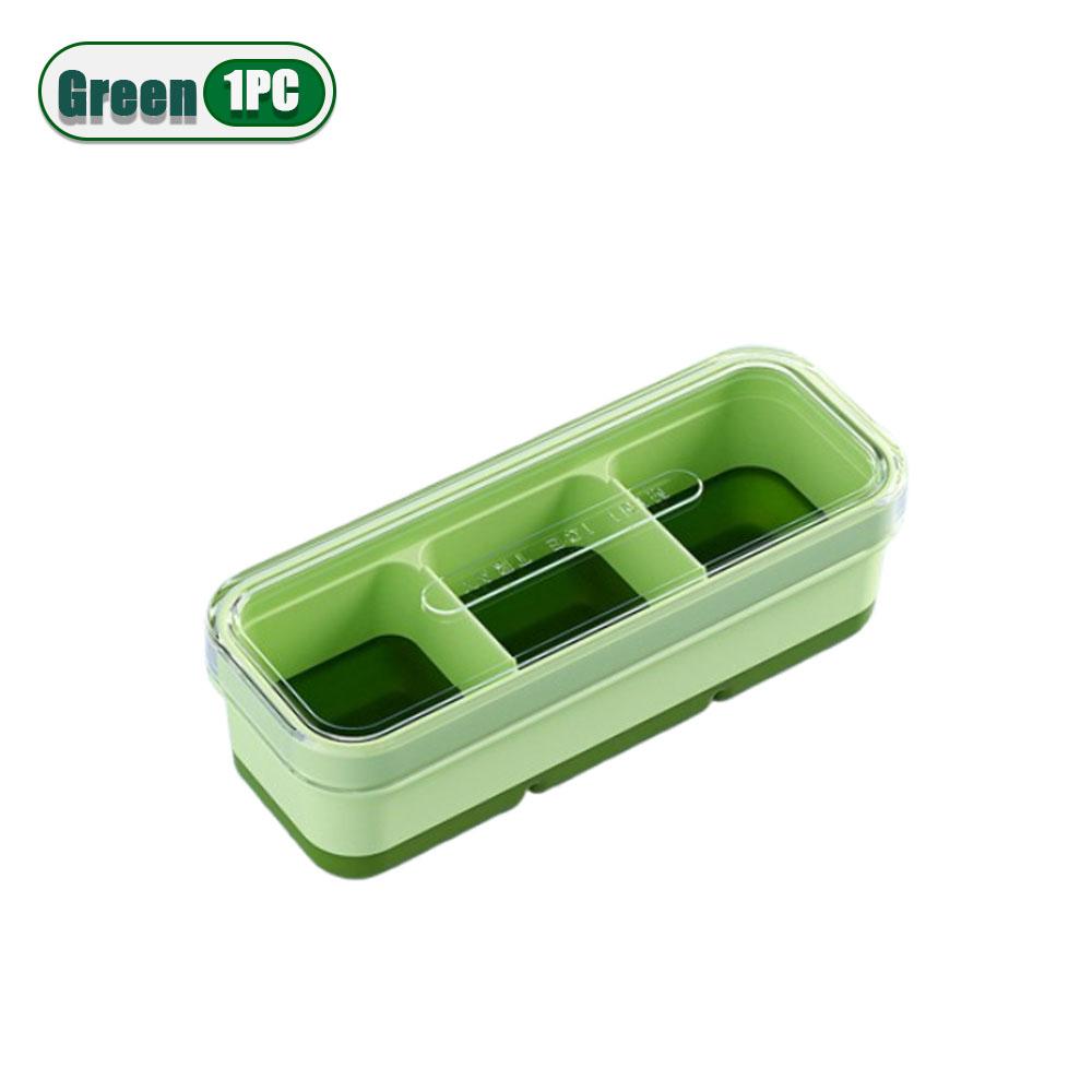 

1-20PCS Mini 3 Cavity Ice Cube Tray with Lid Soft Bottom Food Grade Square Ice Mold Storage Box for Ice Cream Making Tools