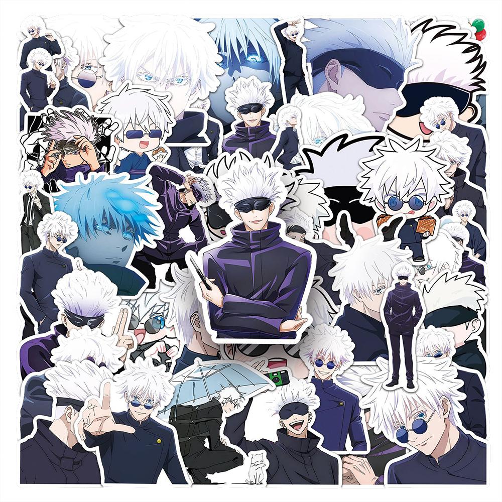 10/30/50ks Gojo Satoru Anime Jujutsu Kaisen Samolepky Kreslená Postava Obtisky Poznámkový blok Telefon Kytara Cool Samolepka Dekorace Hračka