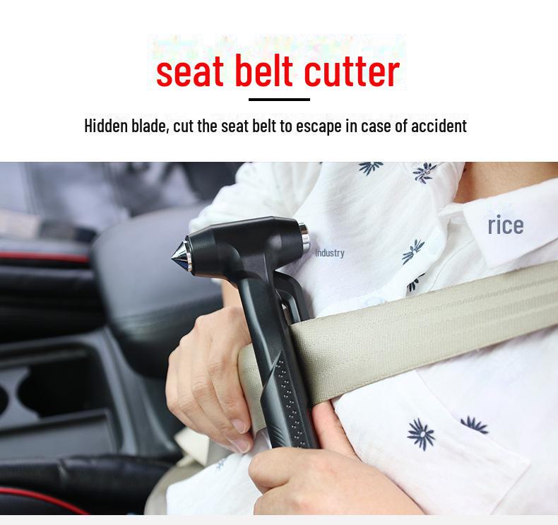 Car Safety Hammer Tool with Base - Window Breaker & Cutter R-7115