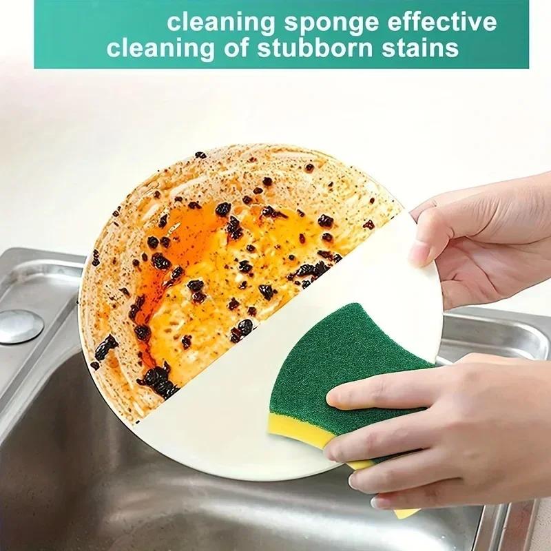 50/1Pcs Kitchen Dishwashing Sponge Soft Absorbent Clean Rub Pot Rust Scouring Pad Removing Kits Household Cleaning Brush Sponge