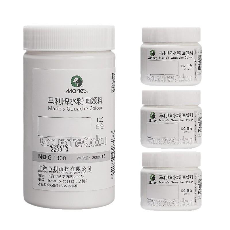 Durable 300-100ml Gouache Paint Smooth Texture Hand-Painted Sketch Diy Paints Tool Art Painting Supplies White Gouache Pigments
