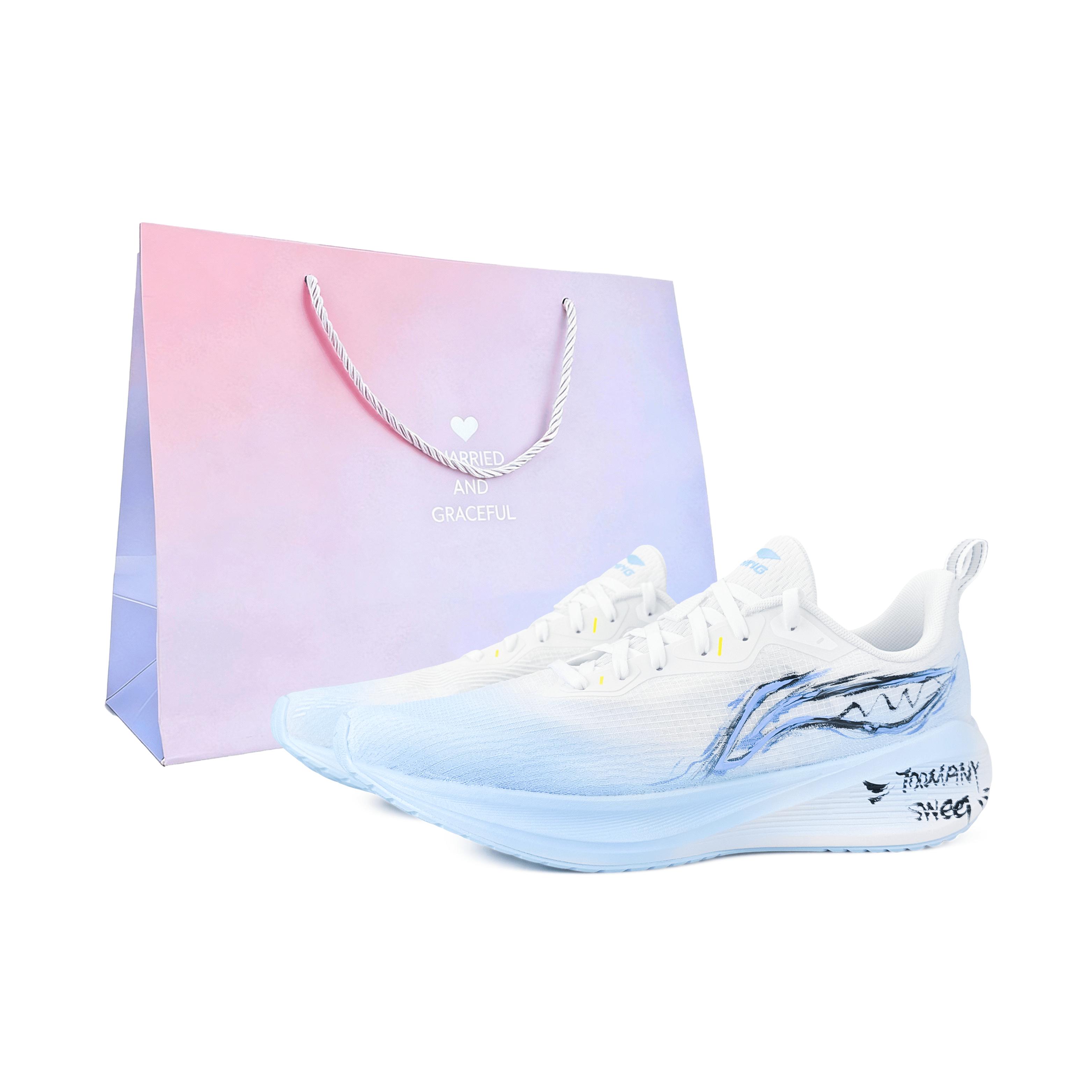 Li Ning Wuyue Амортизирующие Дышащие Низкие Беговые Кроссовки Мужские Сине-Белые ARST003-1(Team537-LD) 42