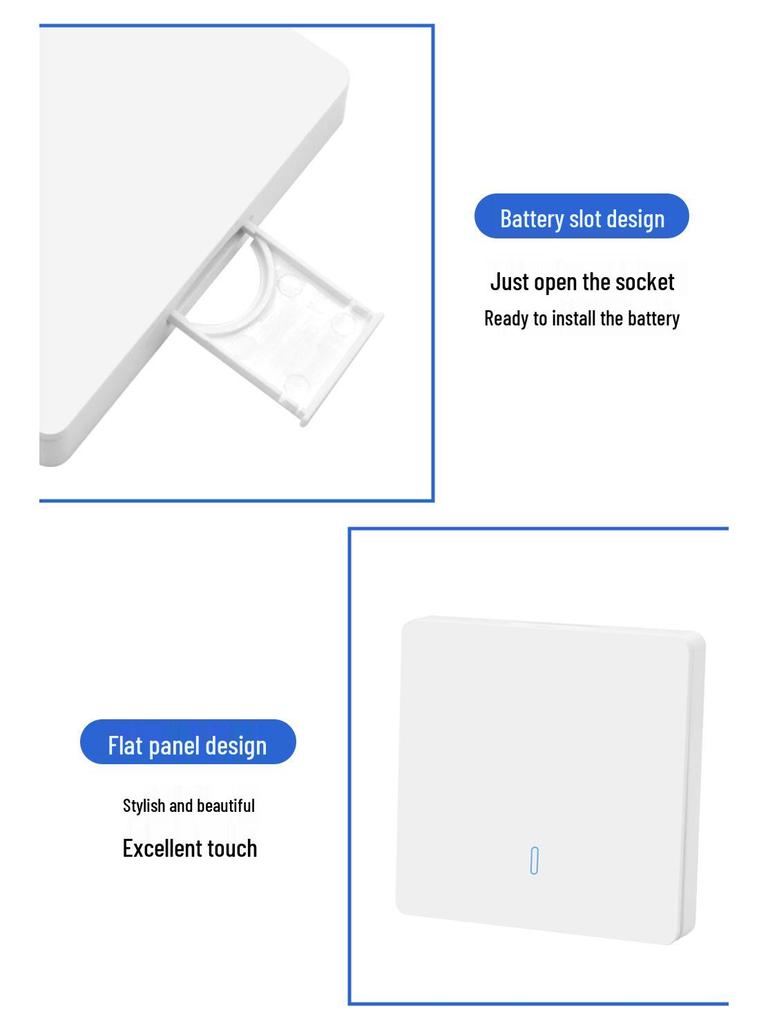 220V Wireless Single-Channel Remote Light Switch, Smart On-Off Panel, 433MHz, No Wiring Needed
