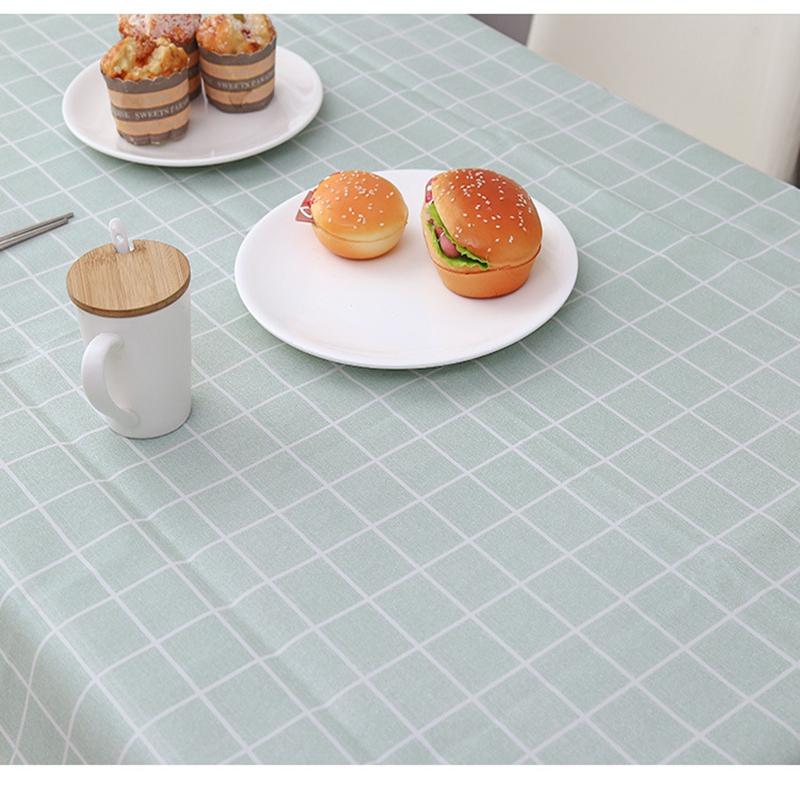 Simple Style Four -Color Plaid Tablecloth Oil -Proof And Wash -Free Pvc Coffee Table Tablecloth