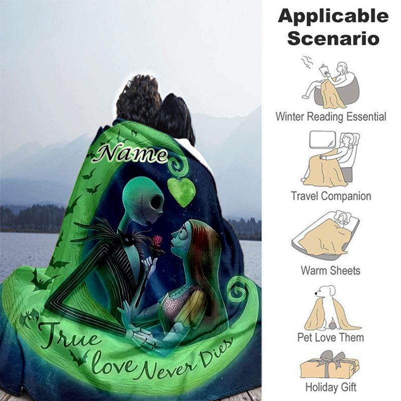 Custom 1pc Happy Halloween Night Blanket, Soft And Comfortable Blanket, Casual Warm, Camping Travel Blanket, Birthday Gift Q91089