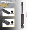 T7-T50 Torx Head Impact Screwdriver Bits 1/4" Hex Shank Magnetic No Hole Tamper Proof 6 Point Star Screw Driver Bits Power Tools