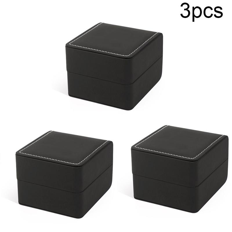 1/2/3Pcs Single Watch Gift Storage Box Square PU Leather with Pillow Portable Wristwatch Display Case for Birthday Gifts