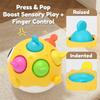 Pufferfish Baby Roly-Poly Rattle Toy with Teether Button Motor Skills Hand-Eye Coordination Early Learning Toy Newborn Gift