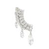 1 PC Luxury Rhinestone Droplet Pendant Ear Clips Earrings No Piercing for Women Crystal Curvy Ear Cuff Earrings Wedding Jewelry
