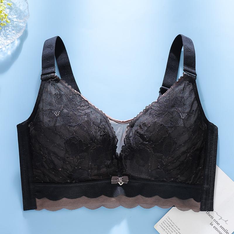 Noua lenjerie de corp fără bureți de mărime mare Sânii mari arată urechi mici de iepure ultra-subțiri, adunare fără cusături și sutien anti-lăsare