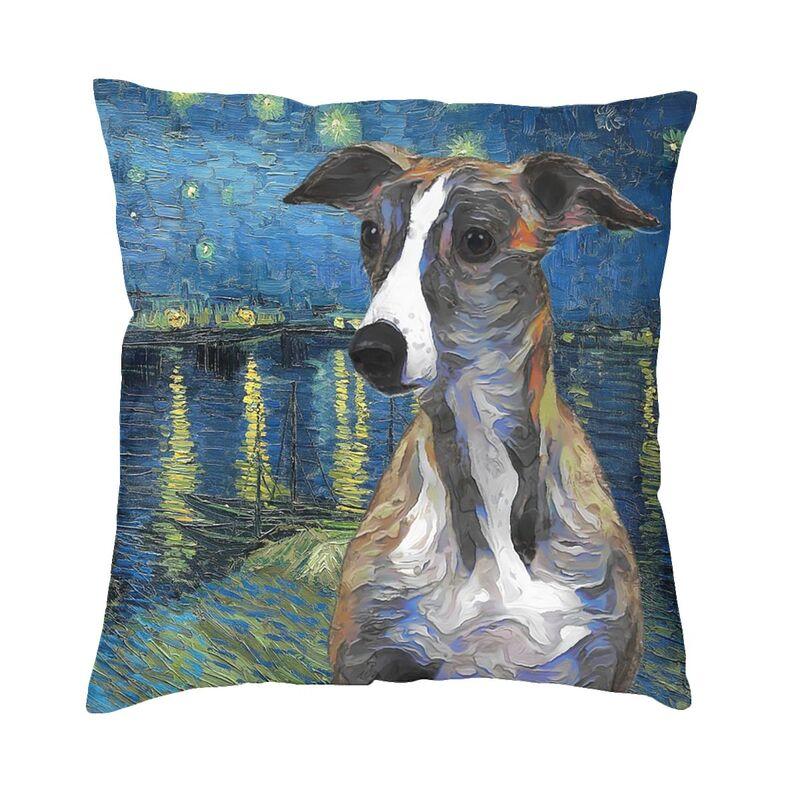 Italian Greyhound Cushion Covers 45x45cm Velvet Whippet Sihthound Dog Throw Pillow Case for Sofa Square Pillowcase Home Decor