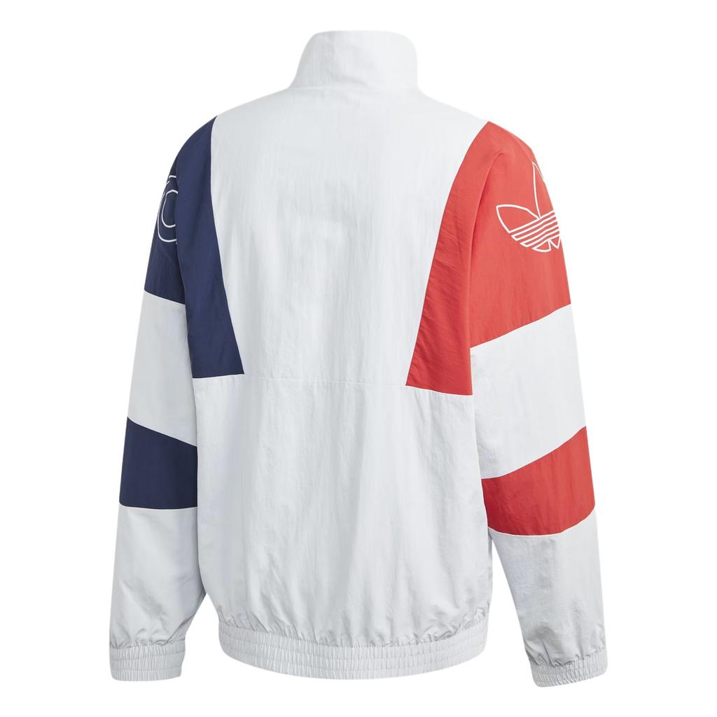 Adidas Originals Trefoil Logo Print Stand Collar Jacket With Spliced Design Men Jacket White GJ7773