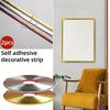 1 Stück/2 Stück Wanddekor Linie, Europäisches Selbstklebendes Licht Luxus Zierleiste, PVC-Material, Nichtmetallisch, Für Wand Glas Schrank Wand Etc