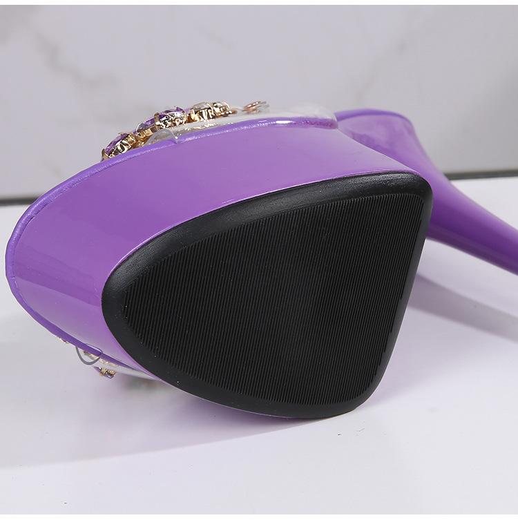 Women's Catwalk Model Stiletto Heels - 15CM Sky High Thin Heels, Sexy Waterproof Party Slippers for Summer Nightclub & Evening Wear