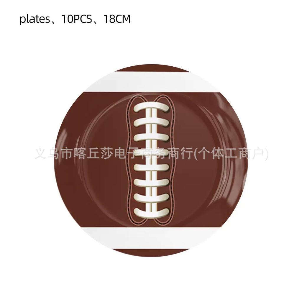 Super Bowl Football Party Supplies American Football Children'S Birthday Party Tableware Tablecloth Paper Plates Tissue Decoration