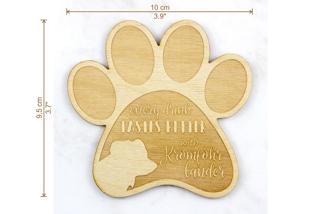 Kromfohrländer, Kromi - Mug coaster, engraved coaster with dog, gift for dog lover by Art-Dog brand