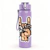 1PC Hand Holding Game Controller Pattern 750ml Color Plastic Sports Water Bottle Leakproof Flip Straw Lid Suitable for Sports Office Home Use