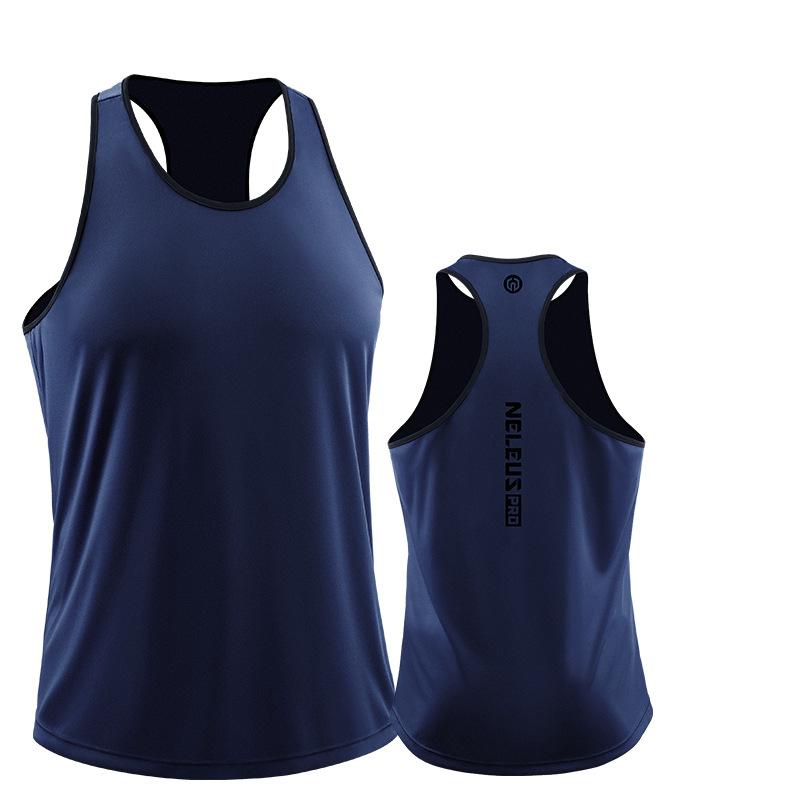 

Мужская спортивная безрукавка свободная одежда для фитнеса однотонная быстросохнущая майка баскетбольная беговая майка 3XL темно-синий