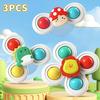3PCS Suction Cup Rotating Toy for Baby Hand-eye Coordination Educational Training, Bath & Travel toy, Birthday Christmas Gift