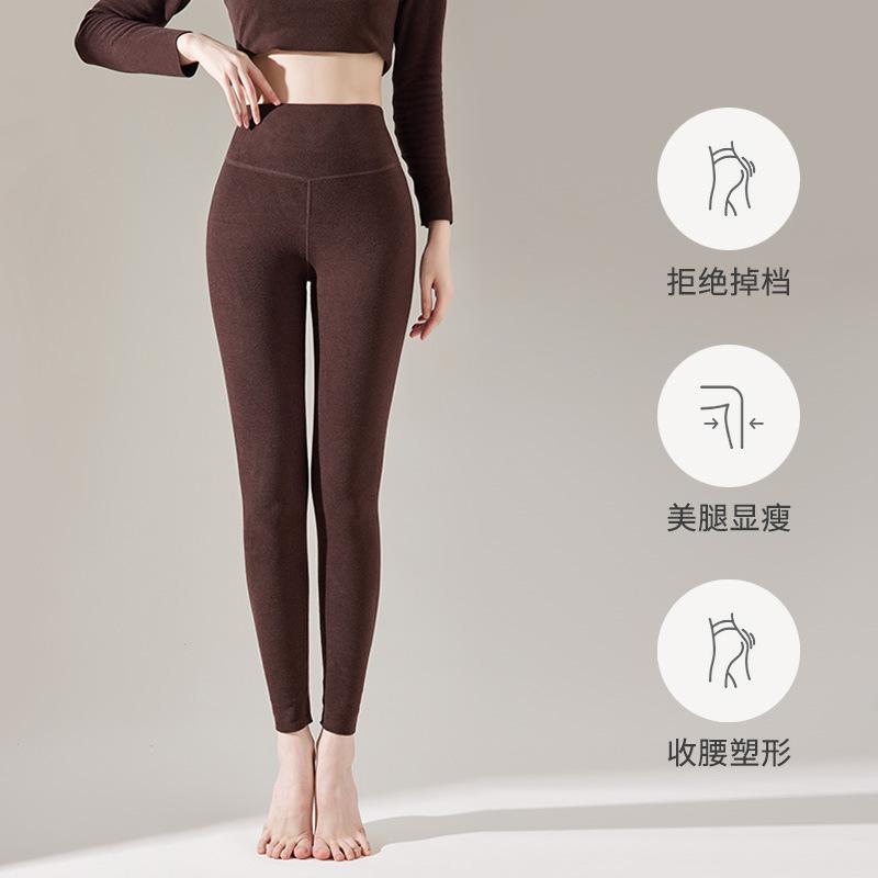 German Velvet Leggings for Women's Autumn and Winter New Large Size Velvet Thickened Heating Without a Trace, Wearing Warm Integrated Pants