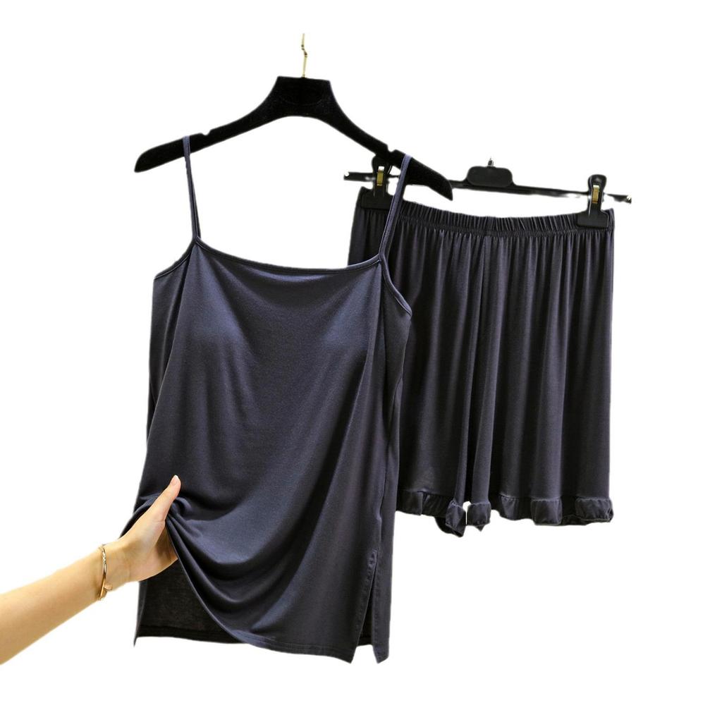 Modal Cotton Tank & Shorts Pajama Set: Women's Loose Slimming Summer Sleepwear Two-Piece