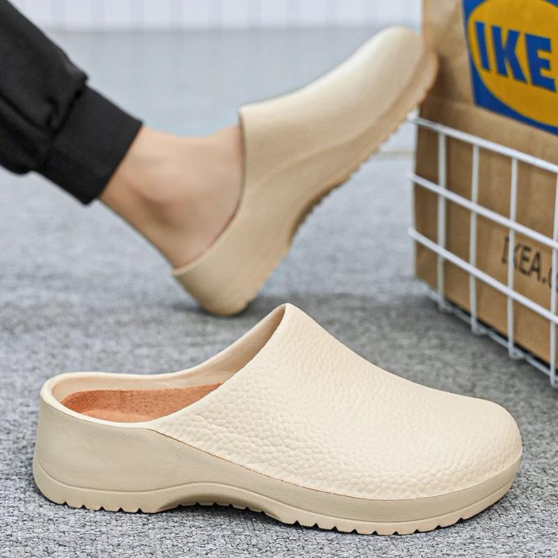 Chef Shoes Kitchen Shoes For Men Men's Summer Slippers Non-slip Oil-resistant Nurse Work Shoe Casual EVA Lightweight Soft Clogs