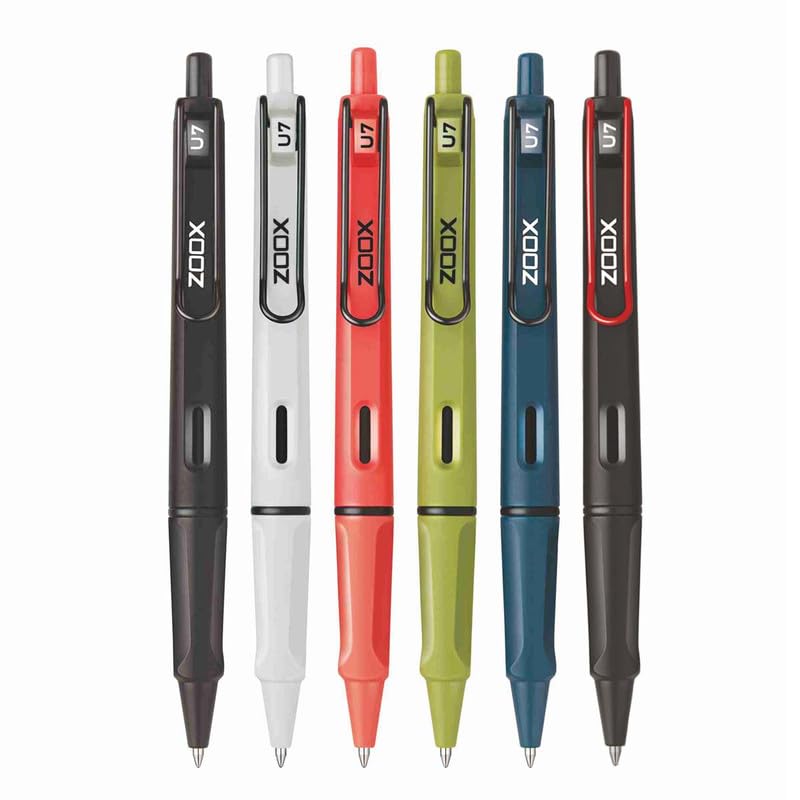 

Гелевые ручки Flair Zoox U7, набор 6 шт., синие чернила, с пружинным зажимом, матовый корпус, плавное письмо, для офиса и школы