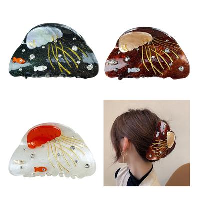 Marine Theme Hair Claw Hair Styling Accessory Acrylic Hair Clamp For Ponytail Updos Women Various Hairstyles