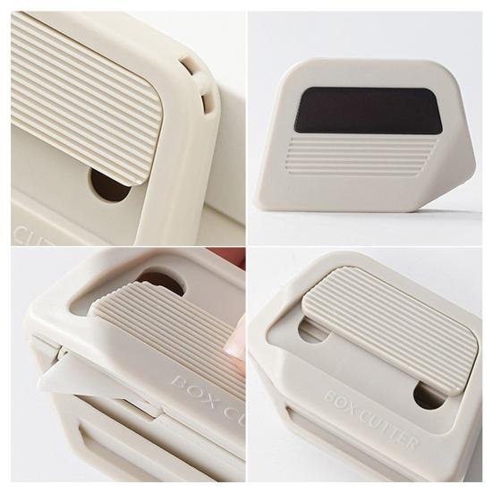 2Pcs Mini Magnetic Unboxing Cutter with Safety Ceramic Blades Auto-Retract Grooves Box Opener for Cardboard Crafts Portable Package Opener
