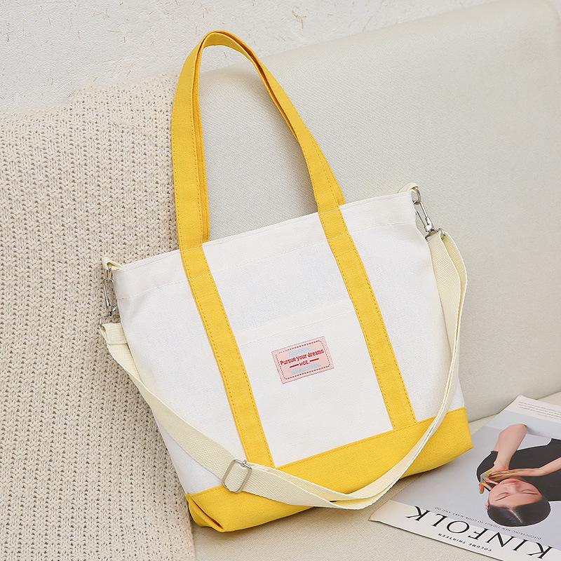 New product tote bag women's shoulder student bag lazy canvas bag large-capacity shopping bag supports customization