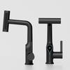 Waterfall Pull Out Kitchen Faucet Black Intelligent Digital Display Cold Hot Mixer Taps Rotatable Sink Lifting Basin Faucet